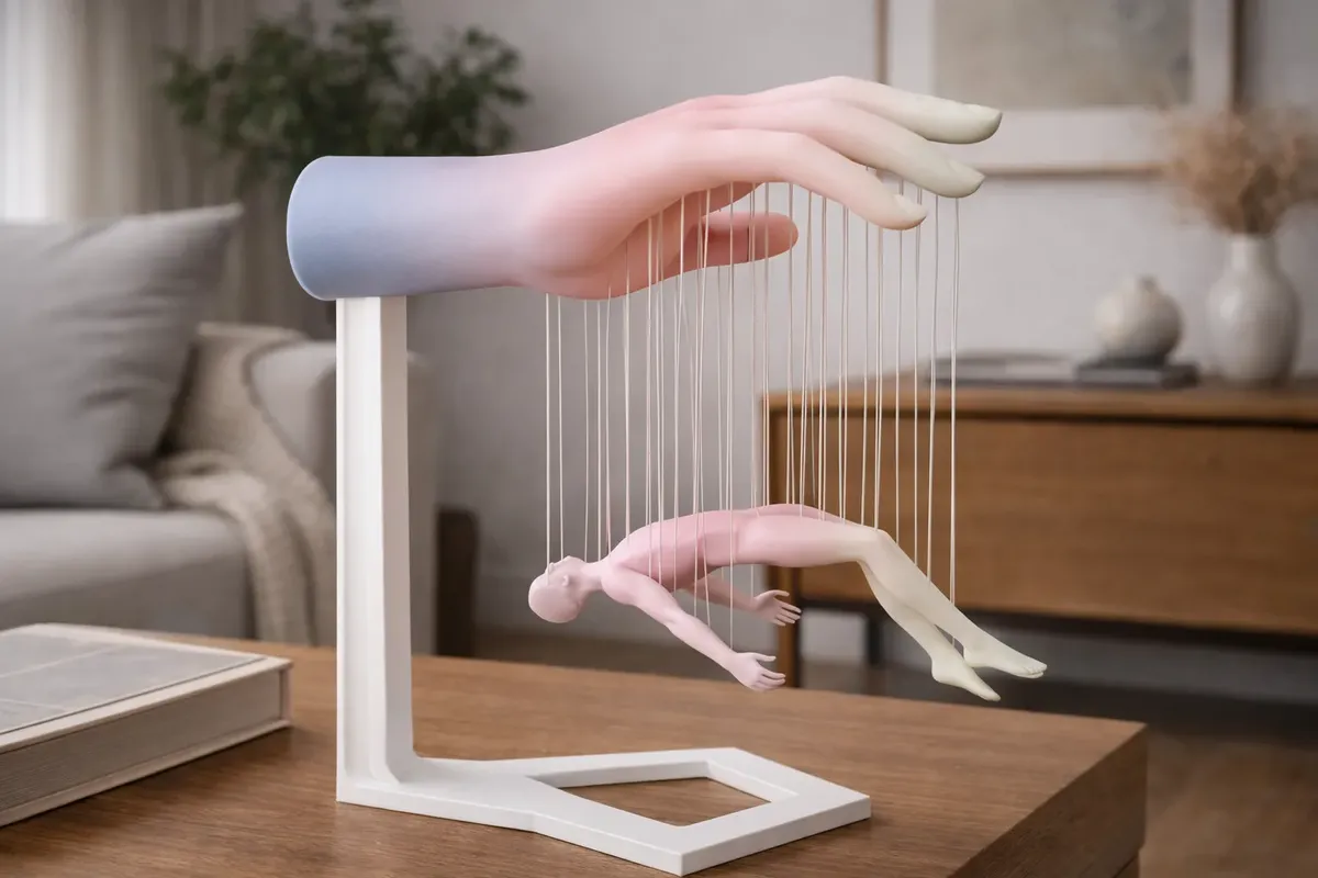 Hermoso adorno decorativo "Hilos del Destino" escultura 3D
