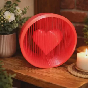 Corazón decorativo flotante con efecto hilos