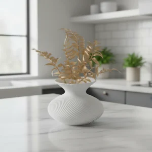 Jarrón Aura Pure blanco con planta artificial incluida