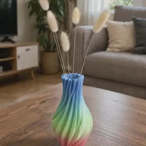 Florero Arcoíris con planta artificial