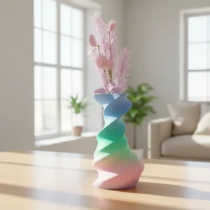 Florero Nova Spiral con planta artificial