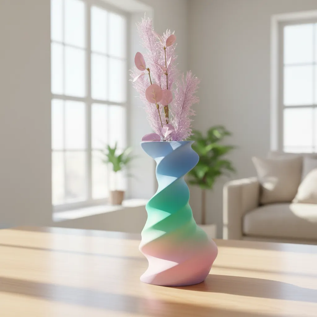 Florero Nova Spiral con planta artificial