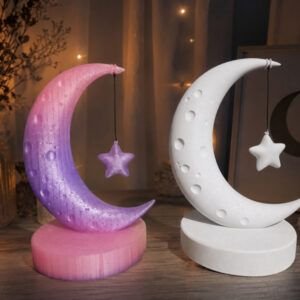 Luna Decorativa con Estrella Colgante 22 cm - Precio por Unidad