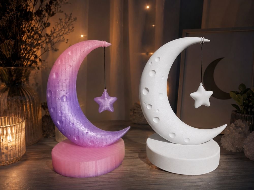 Luna Decorativa con Estrella Colgante 22 cm - Precio por Unidad