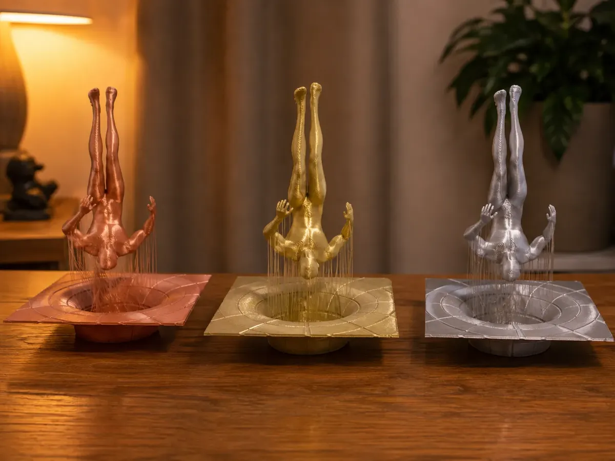 Set de 3 Figuras Decorativas 3D – Esculturas Flotantes con Hilos