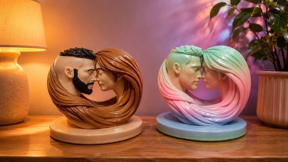 Escultura Decorativa de Pareja Seducción Eterna" – Hombre y Mujer | Mujer y Mujer| Hombre y Hombre - Imagen 2