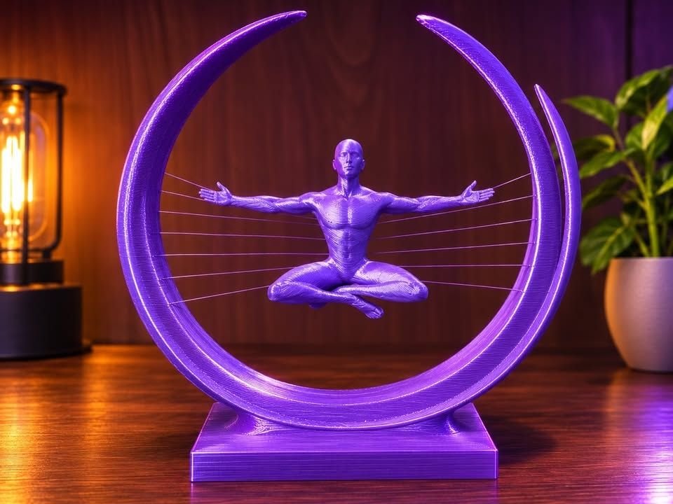 Escultura Decorativa Flotante Meditación con Hilos – Diseño Moderno. Precio por Unidad - Imagen 2